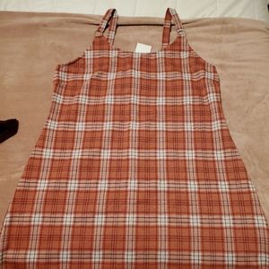 Red plaid dress new